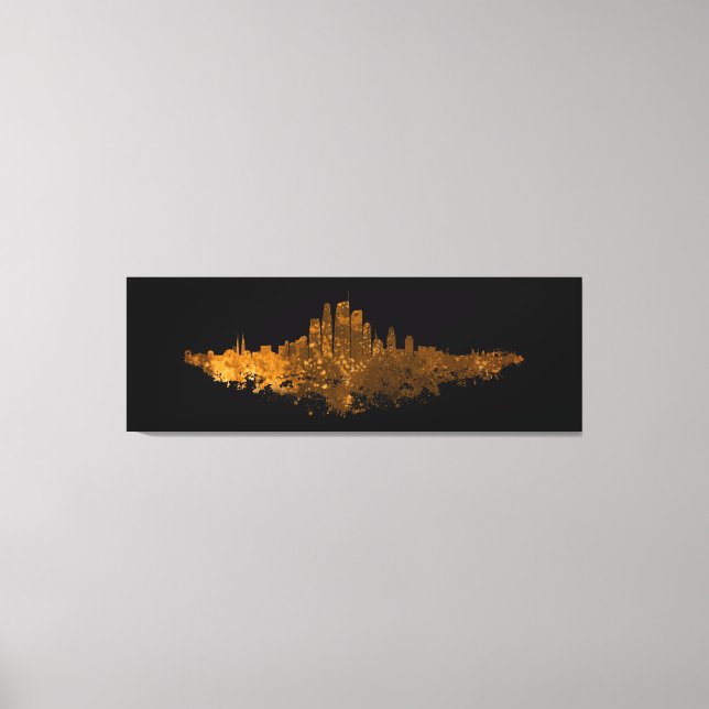 Los Angeles City Skyline - Orange  Canvas Print (Front)