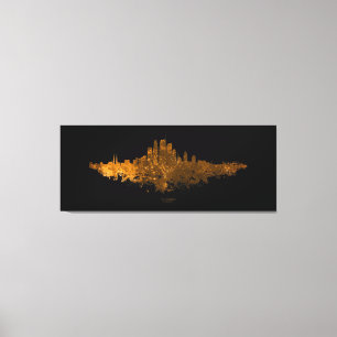 Los Angeles City Skyline - Orange  Canvas Print