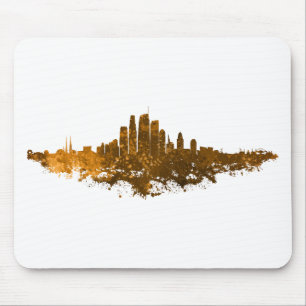 Los Angeles City Skyline - Orange  Mouse Pad