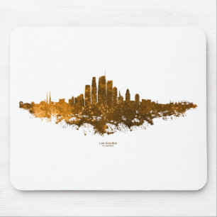 Los Angeles City Skyline - Orange Mouse Pad