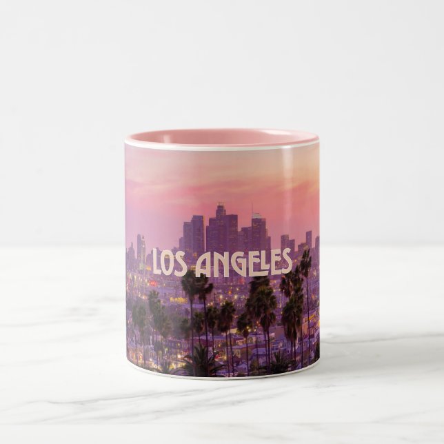 Los Angeles City Skyline Sunset Mug (Center)