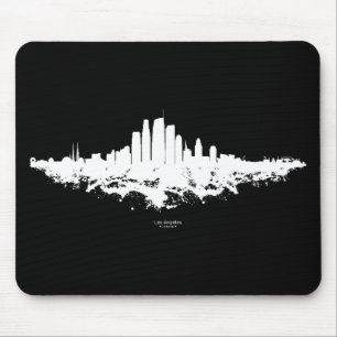 Los Angeles City Skyline Watercolor Mouse Pad