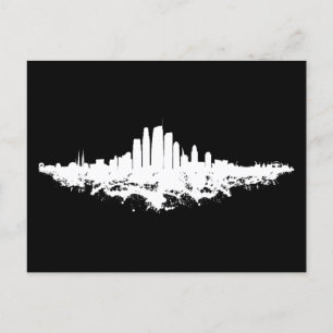Los Angeles City Skyline Watercolor Postcard