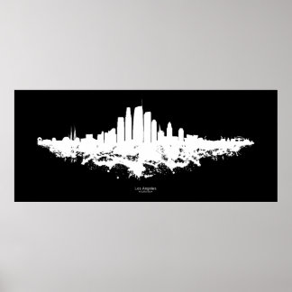 Los Angeles City Skyline Watercolor  Poster