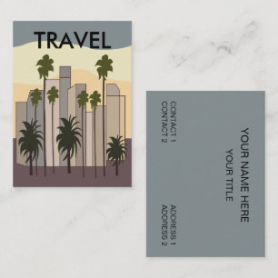 Los Angeles Cityscape Sunset Palm Trees California Business Card