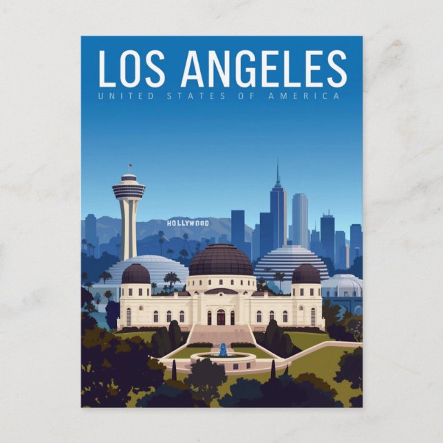 Los Angeles Dreamscape Skyline Postcard (Front)