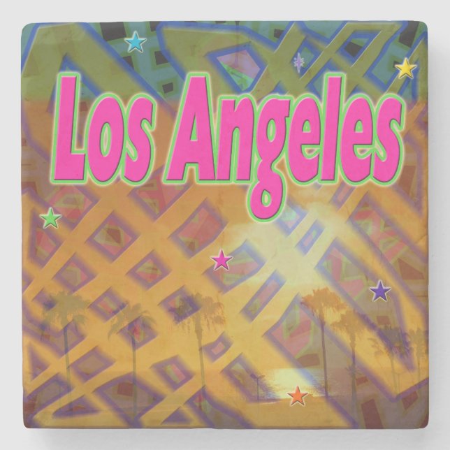 Los Angeles Eternal Marble Stone Coaster (Front)