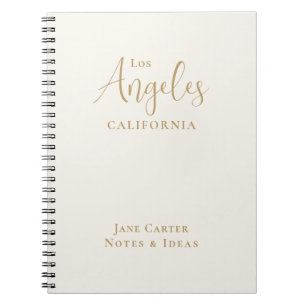 Los Angeles Gold Script Off White Notebook