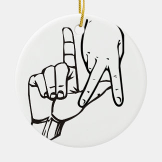 Los Angeles Hand Sign Ceramic Tree Decoration