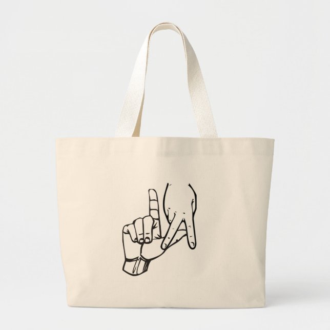 Los Angeles Hand Sign Large Tote Bag (Front)