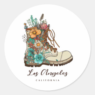 Los Angeles Hiking Outdoors Souvenir Classic Round Sticker