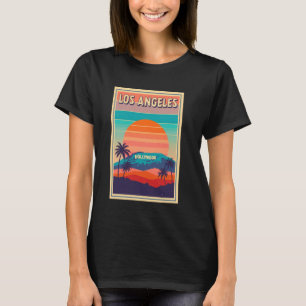 Los Angeles Hollywood Sunset Retro Vintage Art T-Shirt