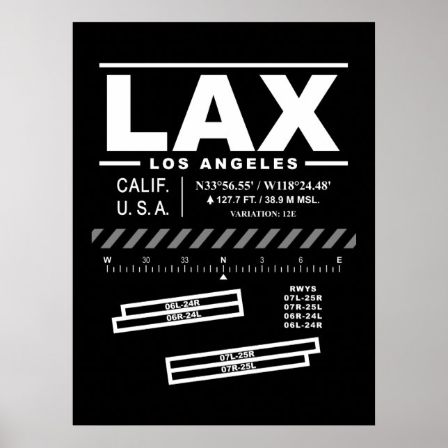 Los Angeles International Airport LAX Poster (Front)