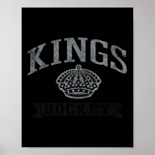 Los Angeles Kings Vintage Hockey White Officially  Poster