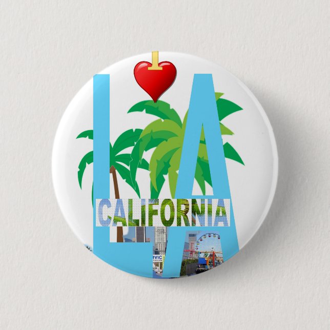 los angeles  l a california city usa america 6 cm round badge (Front)