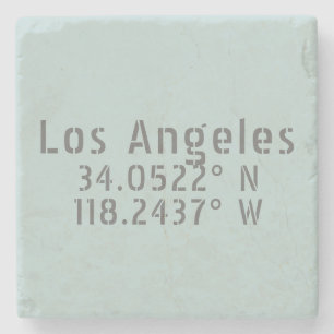 Los Angeles Latitude Longitude Stone Coaster