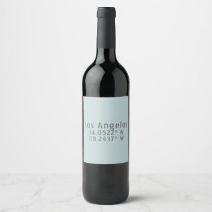 Los Angeles Latitude Longitude Wine Label