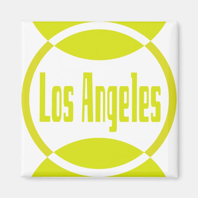 Los Angeles Logo Design #1- Lemon Yellow Magnet (Front)