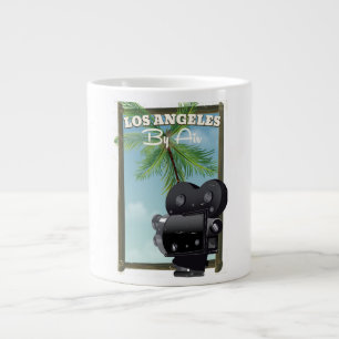 Los Angeles Movie Camera travel poster Large Coffee Mug