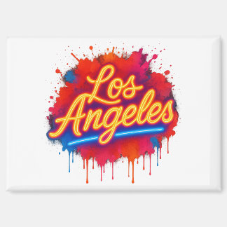 Los Angeles Neon Street Art Splash Magnet