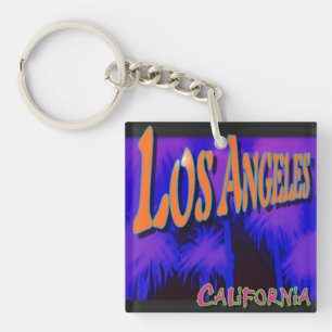 "Los Angeles Night Palms" Kaychain Key Ring