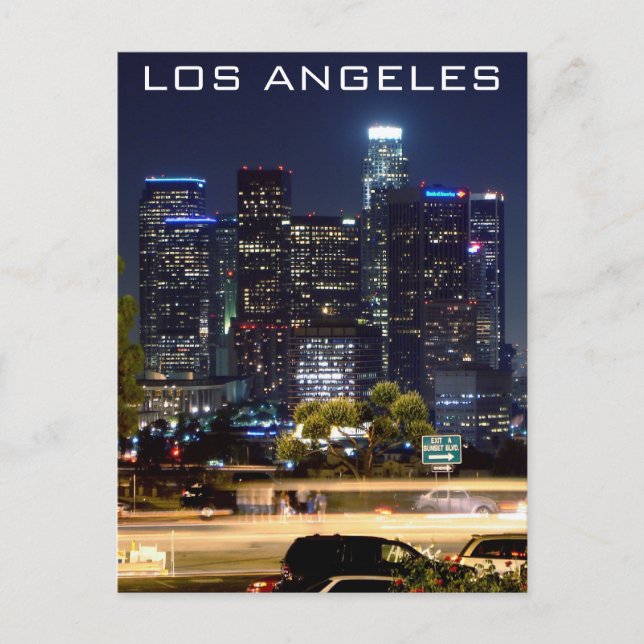Los Angeles Night Paper Products Postcard (Front)