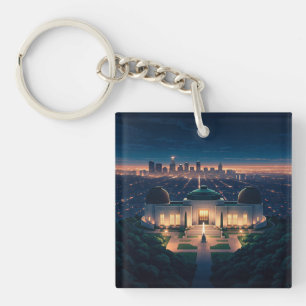 Los Angeles Night postcard Key Ring