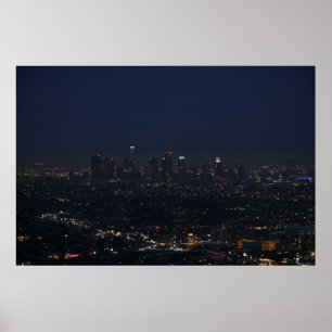 Los Angeles Night Skyline Poster