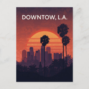Los Angeles Palm Tree Sunset Postcard