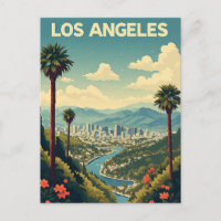 Los Angeles Palm Trees Skyline Travel Memories