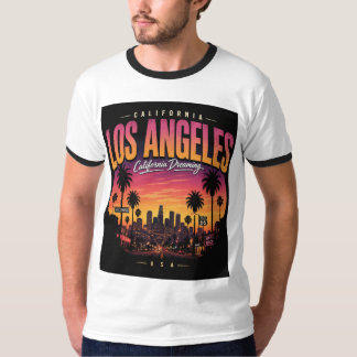 Los Angeles Retro Sunset Skyline California Dreami T-Shirt