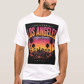 Los Angeles Retro Sunset Skyline California Dreami T-Shirt