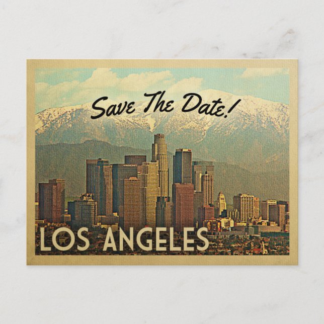 Los Angeles Save The Date Vintage Postcards (Front)