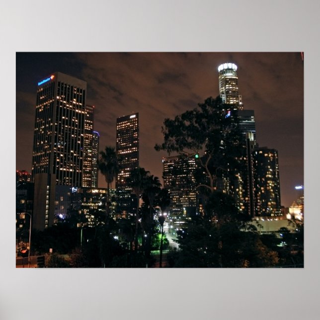 Los Angeles Skyline By Night Poster (Front)