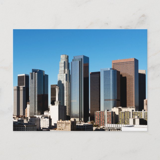 Los Angeles Skyline Downtown Holiday Postcard (Front)