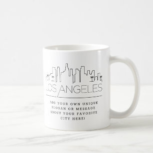 Los Angeles   Stylised City Skyline Custom Slogan Coffee Mug