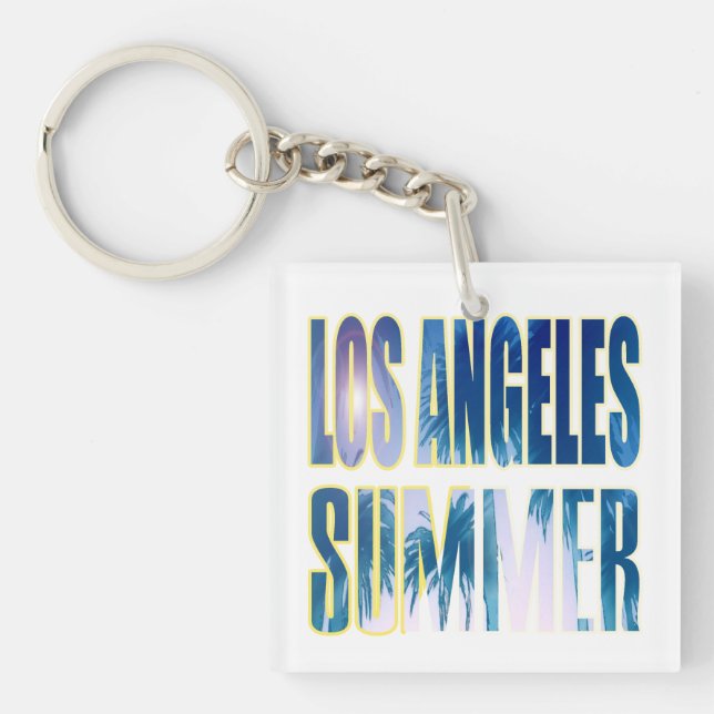 "Los Angeles Summer Letter Blue" Keychain (Front)