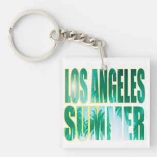 "Los Angeles Summer Letter Green" Keychain
