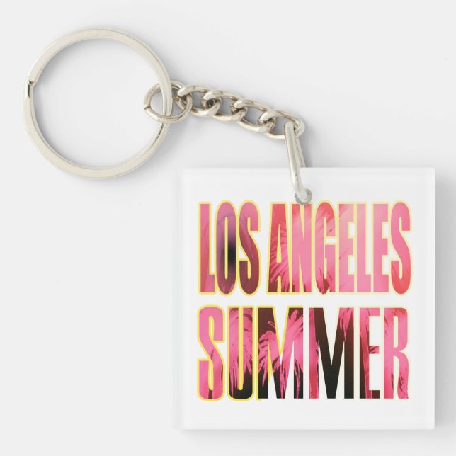 "Los Angeles Summer Letter Red" Keychain (Front)