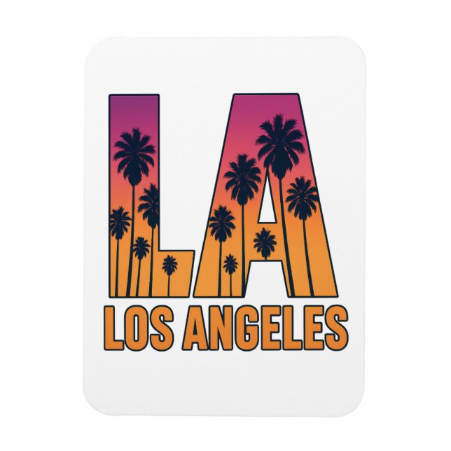 Los Angeles  Sunset Palm Tree LA Design Magnet (Vertical)