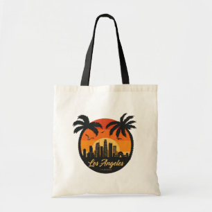 Los Angeles Sunset Skyline Vintage Tote Bag