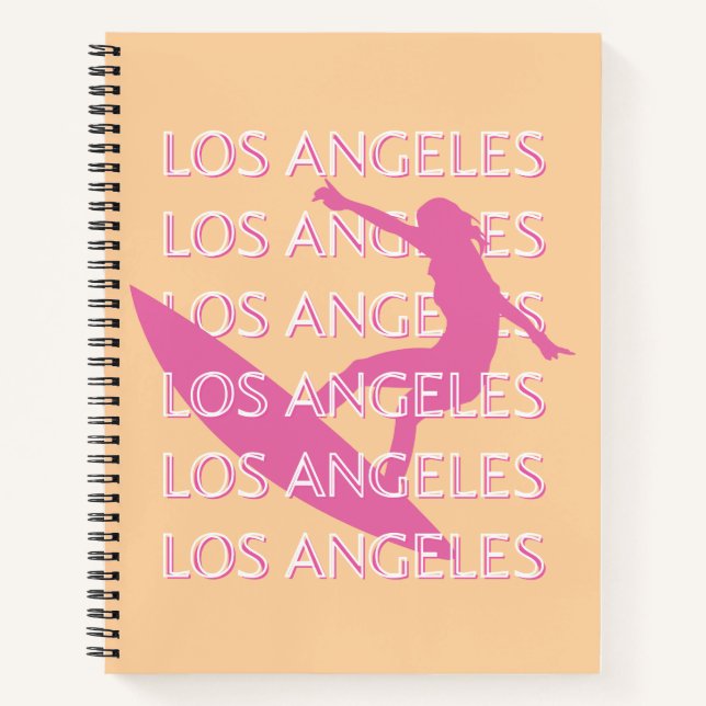 Los Angeles Travel Art, California, Beach Lovers Notebook (Front)