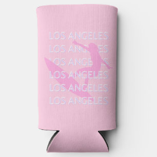 Los Angeles Travel Art, California, Pink, Preppy Seltzer Can Cooler
