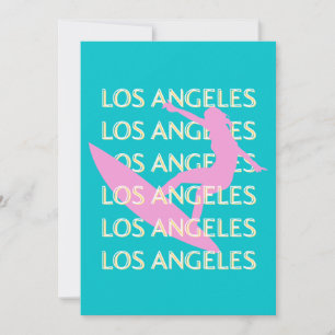 Los Angeles Travel Art, California, Surf Lovers Holiday Card
