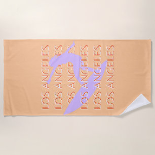 Los Angeles Travel Art, California, Travel Art Beach Towel