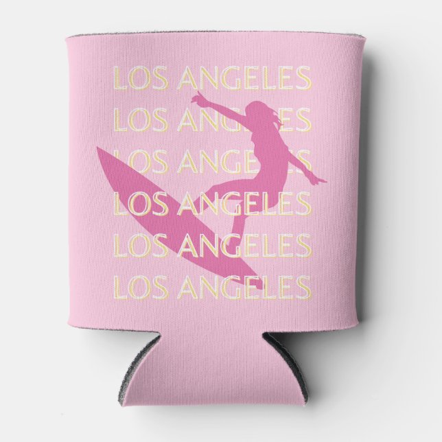 Los Angeles Travel Art, California, Travel Art Can Cooler (Front)