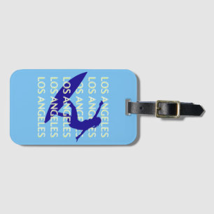 Los Angeles Travel Art, California, Travel, Blue Luggage Tag