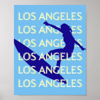 Los Angeles Travel Art, California, Travel, Blue