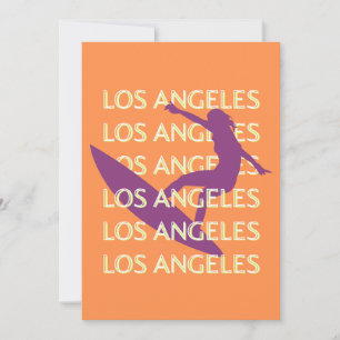 Los Angeles Travel Art, California, Travel, Orange Holiday Card