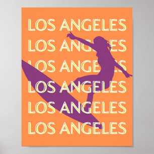 Los Angeles Travel Art, California, Travel, Orange Poster
